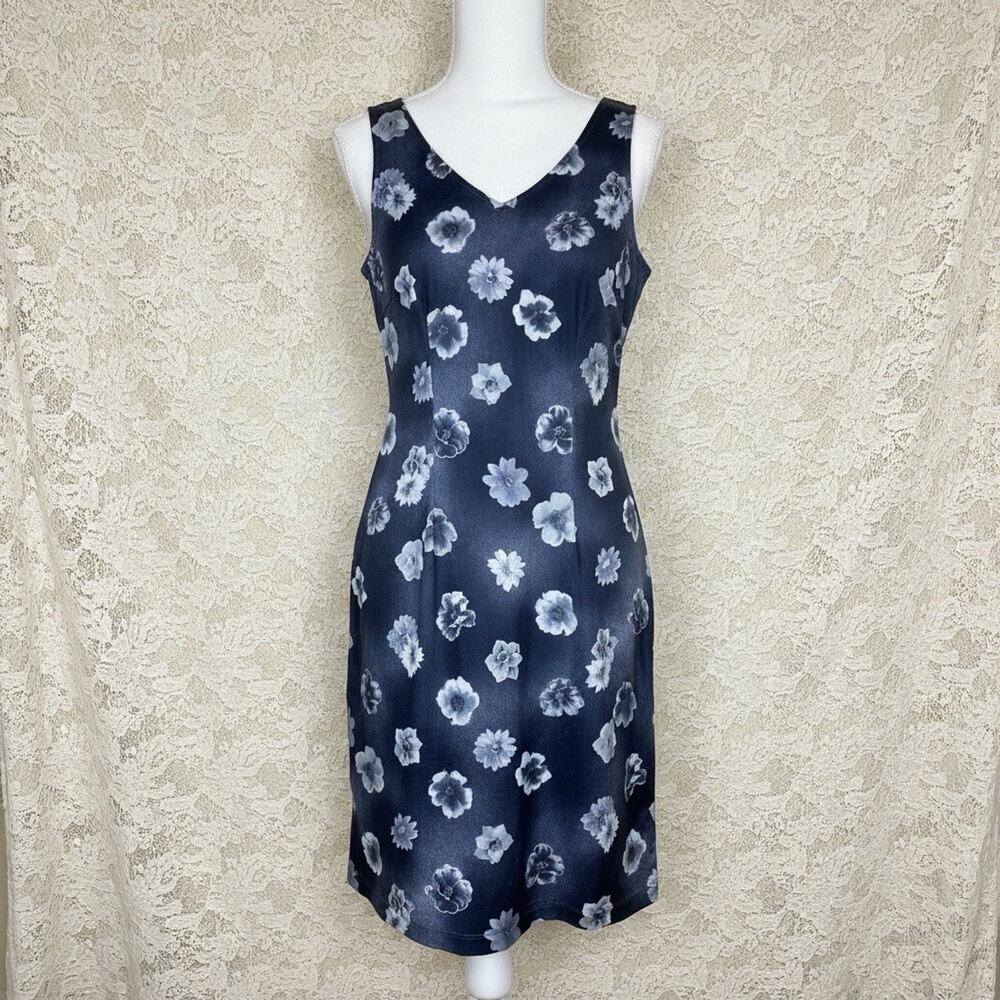 Vintage Xhileration Women’s Floral Slip Dress Black retro 90s Y2K Small